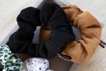 Haargummi Scrunchie - Caramel - aus hochwertigen Musselin - handmade in Deutschland (Versandkostenfrei)