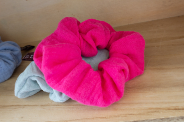 Haargummi Scrunchie - pink - aus hochwertigen Musselin - handmade in Deutschland (Versandkostenfrei)