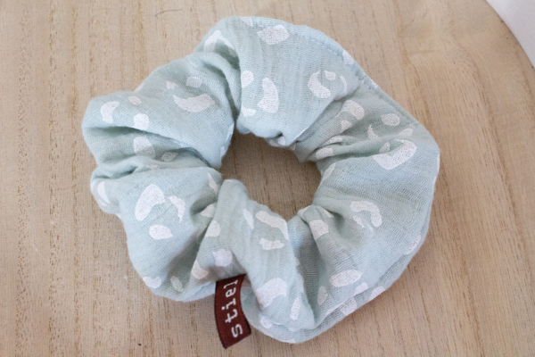 Haargummi Scrunchie - Leo mint - aus hochwertigen Musselin - handmade in Deutschland (Versandkostenfrei)